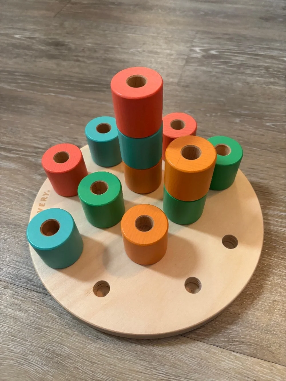 Lovevery Wooden Stacking Pegboard Montessori Toy from Adventurer Play Kit